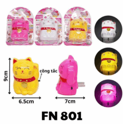 Đèn Ngủ Hình Mèo Thần Tài FN 801 – Dễ Thương, Mang Lại May Mắn, Ánh Sáng Dịu Nhẹ