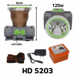 Đèn Pin Đội Đầu HD 5203 – Công Suất 120W Cực Sáng, Thiết Kế Chuyên Nghiệp, Bền Bỉ Dễ Dùng