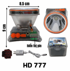 Đèn Pin Đội Đầu HD 777 – Siêu Sáng, Có Hiển Thị Pin, Thiết Kế Cứng Cáp Cho Mọi Công Việc