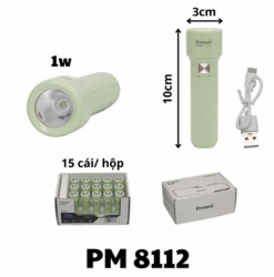 Đèn pin mini sạc USB PM 8112