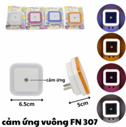 Đèn Ngủ Cảm Ứng Vuông FN 307 – Thiết Kế Hiện Đại, Tự Động Bật Sáng Khi Trời Tối